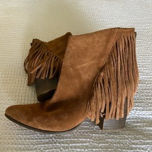 Steve Madden Country Western Fringe Ankle Booties Size 8.5